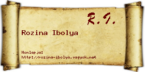 Rozina Ibolya névjegykártya